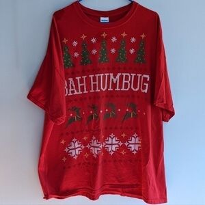 Bah Humbug Ugly Christmas Style Men's T-Shirt Heavyweight Cotton XXXL